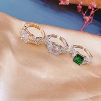 hibride new open cuff design gorgeous cubic zirconia stones fashion adjustable rings for women party gifts bijoux femme r 284