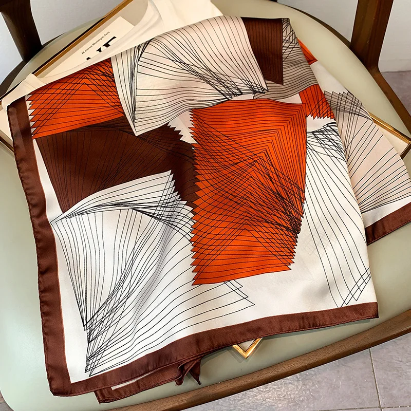 

Роскошный брендовый Шелковый Атласный головной шарф для женщин Модный Цветочный платок шарфы для шеи 70 см квадратные шали и шарфы для дам