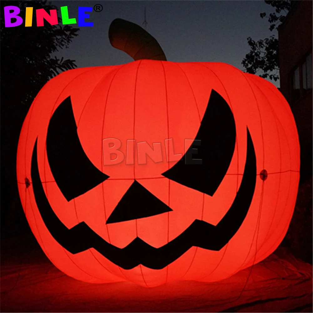 12ft Outdoor Commercial Giant Inflatable Pumpkin With LED Lights Holiday Garden Decoration Blow Ups Balloon For Sale