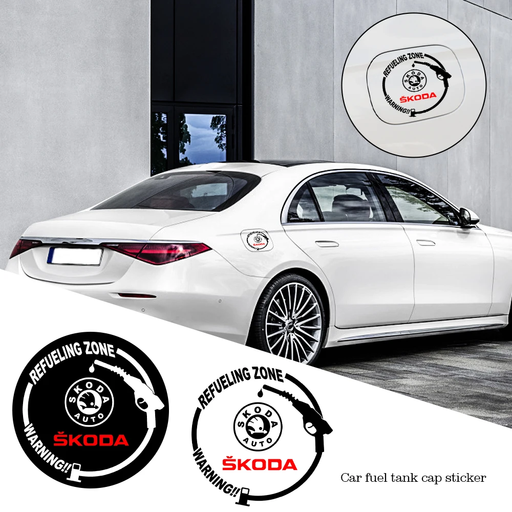 

Car Fuel Tank Sticker Cap Car Styling Decoration Decal Accessories For SKODA Octavia Kodiaq Fabia Rapid Superb A5 A7 Kamiq Karoq