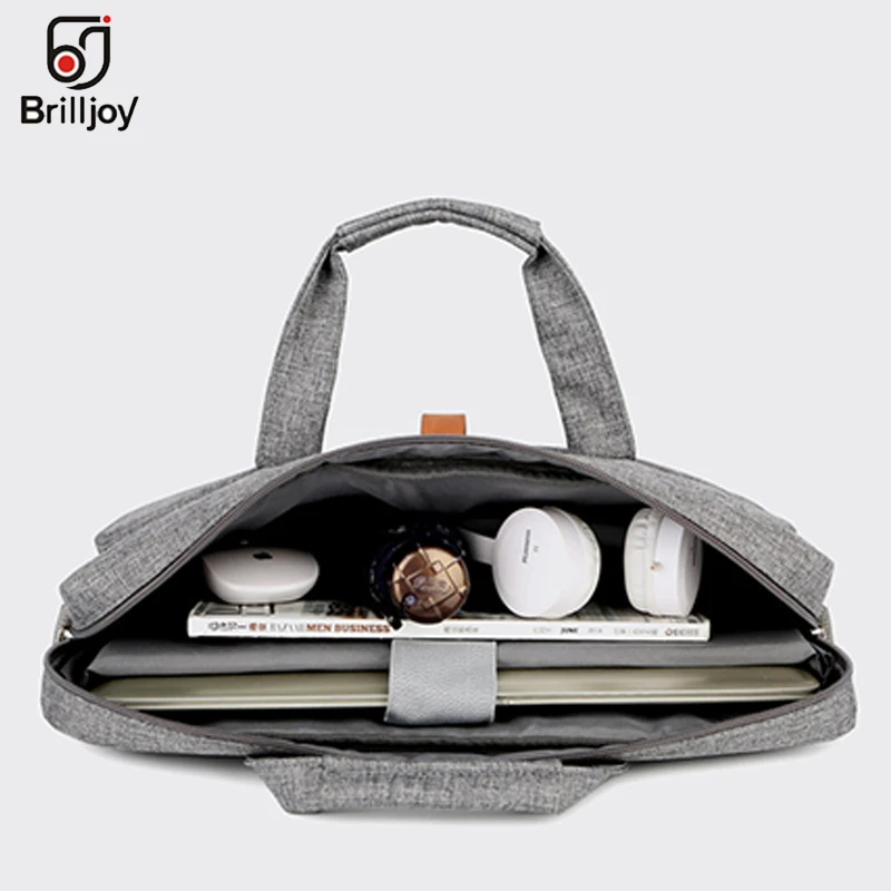 Brilljoy Waterproof Men Women 13 14 15 15.6 inch Laptop Briefcase Business Handbag for Men Large Capacity Messenger Shoulder Bag