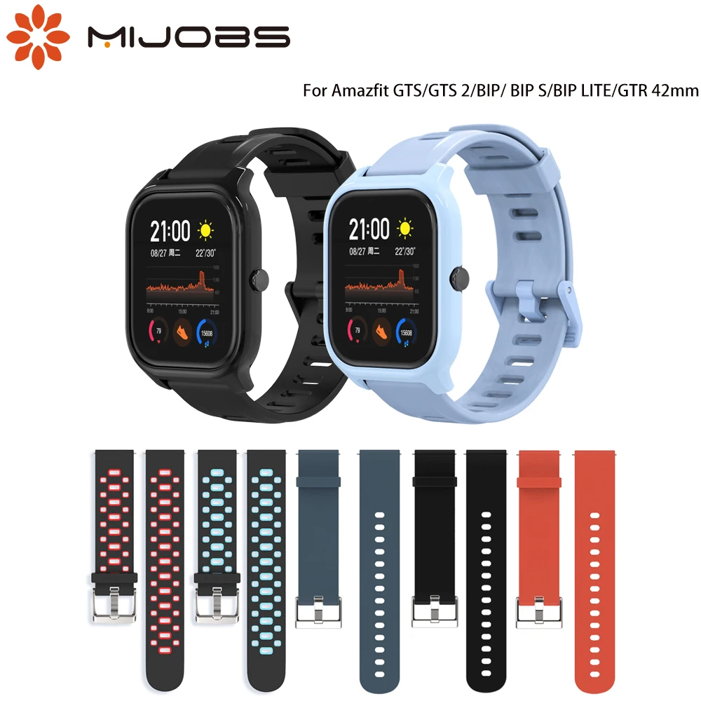 

Strap for Amazfit GTS/GTS 2 Silicone Bracelet for Amazfit Bip U BIP S Lite Wristband for Amazfit GTR 42 Smart Watch 20mm