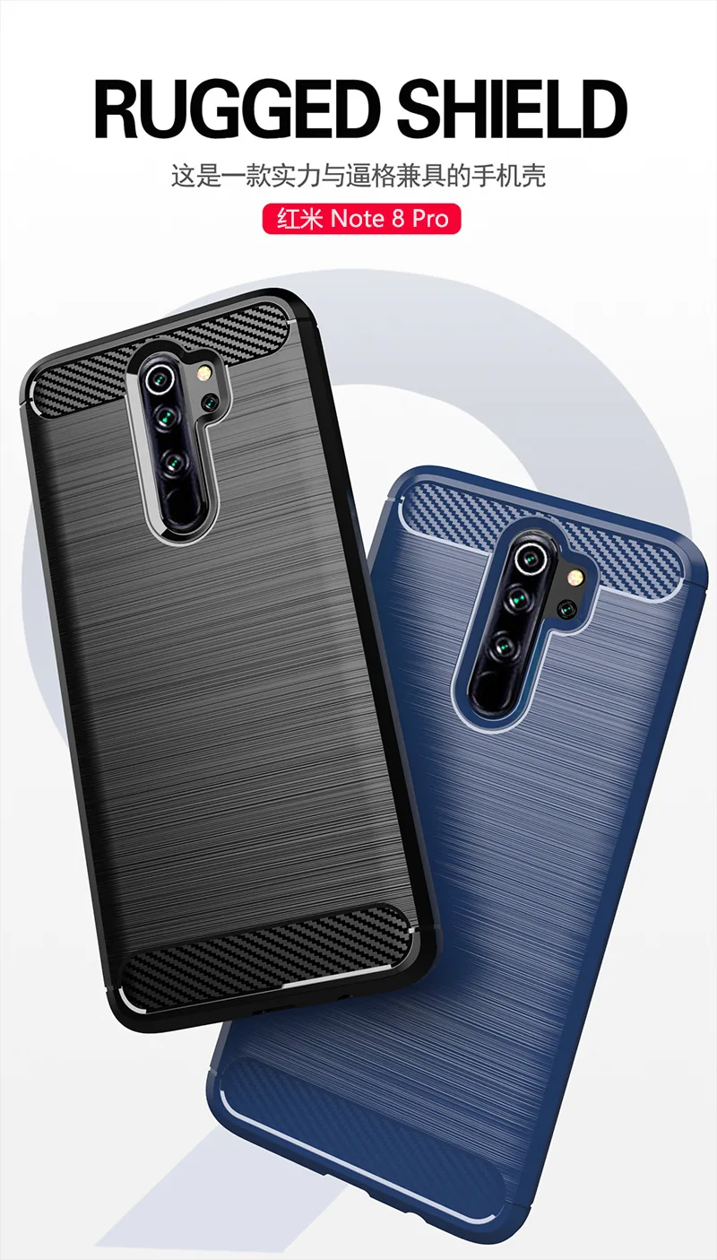 Для Xiaomi Redmi Note 8 Pro Чехол из мягкого углеродного волокна противоударный бампер полная Защита силиконовый чехол Redmi Note 8 Pro
