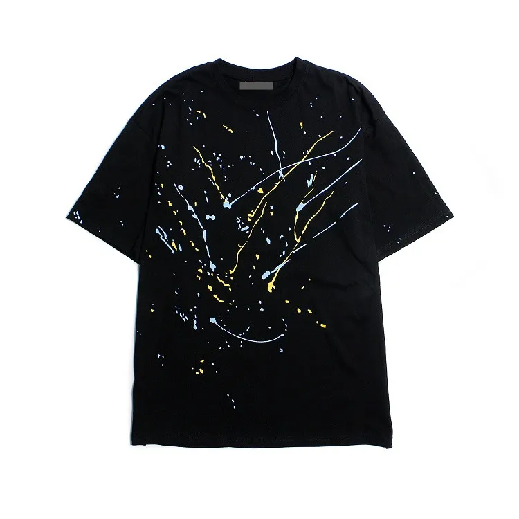 

Женская свободная футболка в корейском стиле, летняя футболка в стиле хип-хоп с принтом граффити в горошек, круглым вырезом и короткими рука...