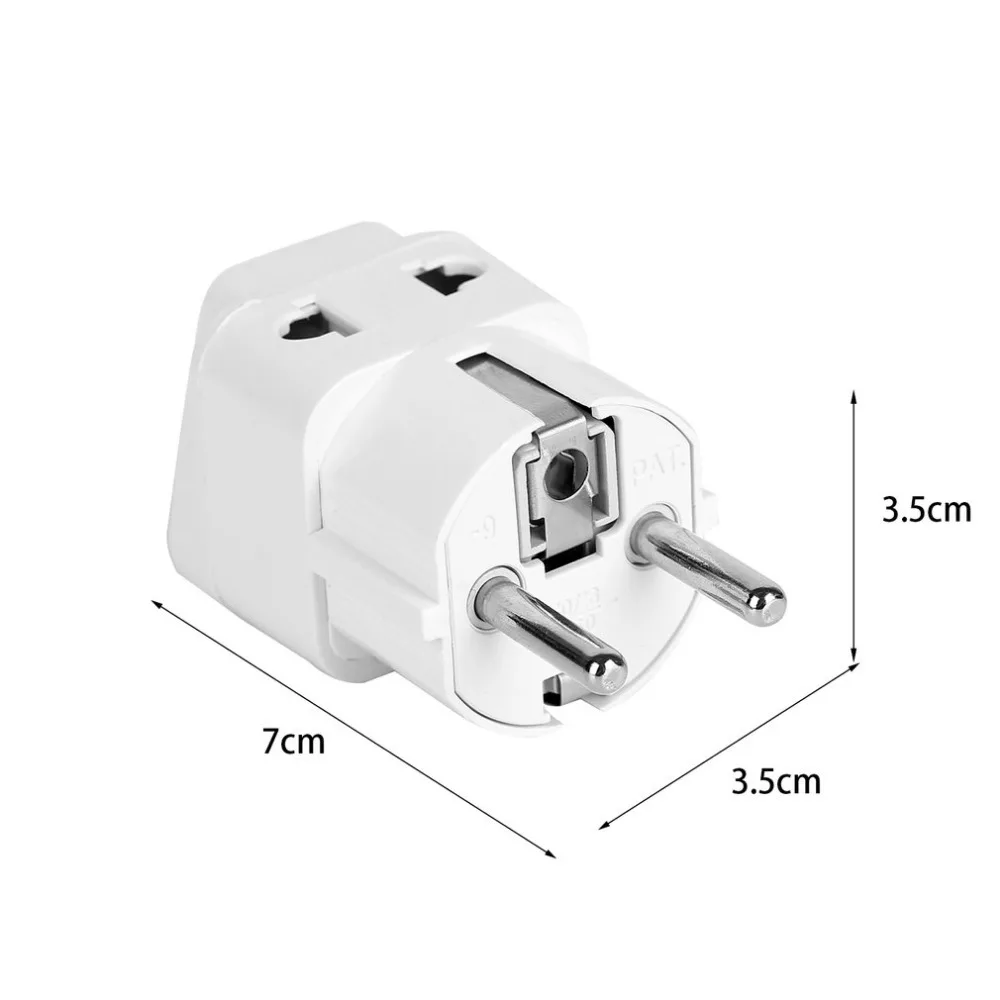

EU Standard Power Plug Adapter Travel Converter Australia UK USA EU Converter White Small Compact and Lightweight 100-240V