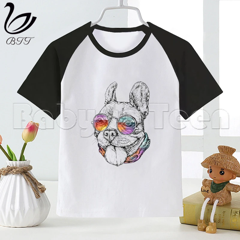 Футболка с коротким рукавом для мальчиков и девочек забавным принтом