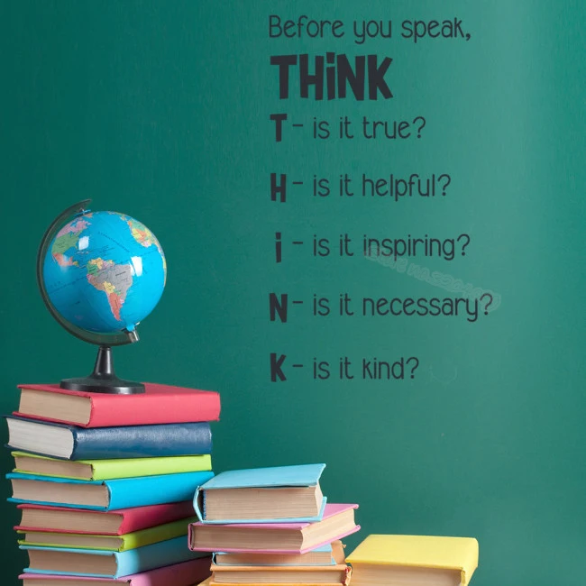 Перед тем как вы говорите думаю Цитата стены Стикеры true полезно вдохновляющие