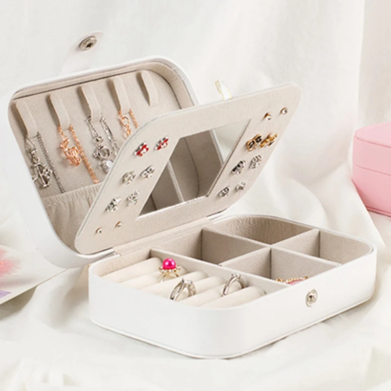 

New Fashion Portable Jewelry Accessories Box PU Leather Travel Jewellery Storage Organizer