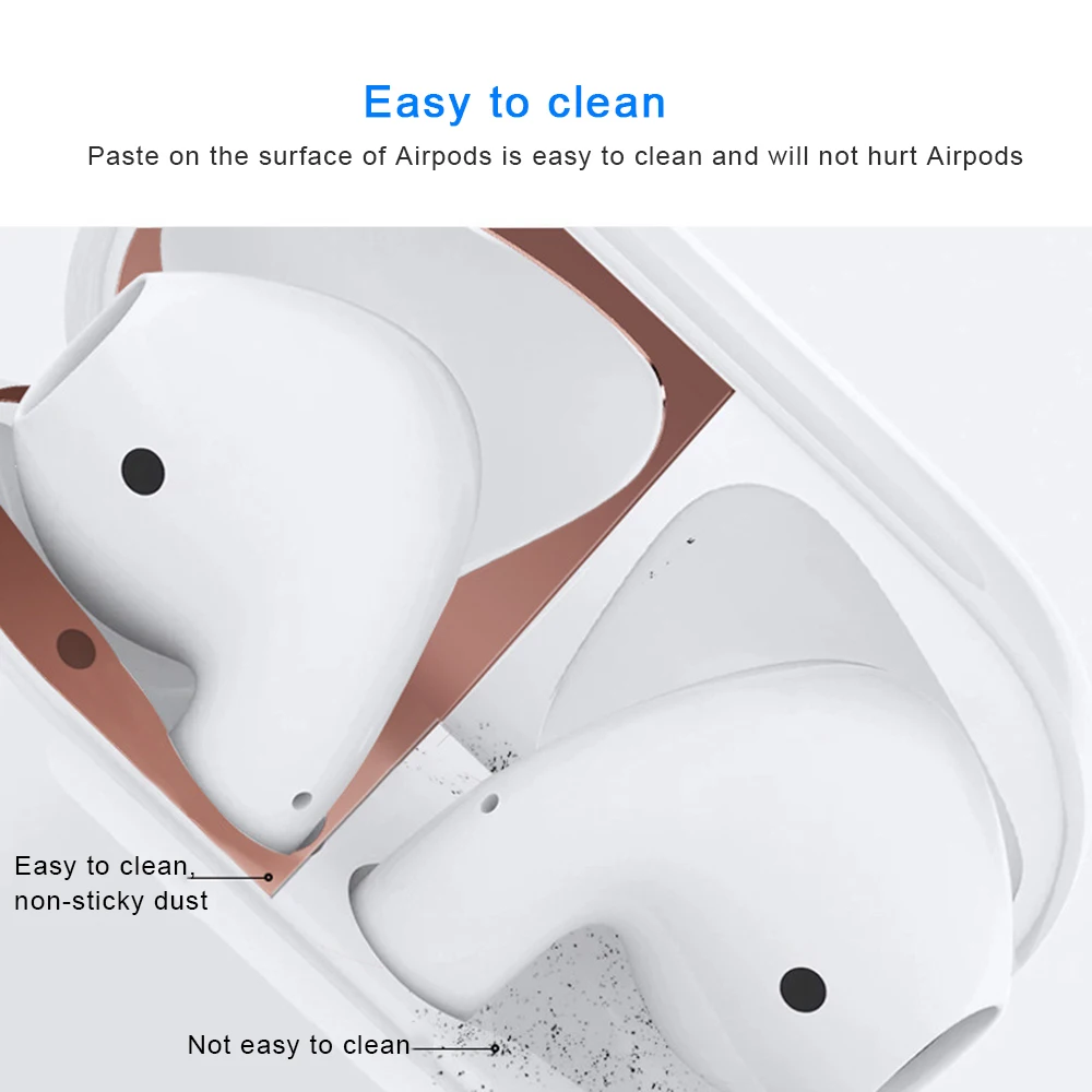 GOOYIYO металлическая противопылевая защита для AirPods 2 с беспроводной зарядной