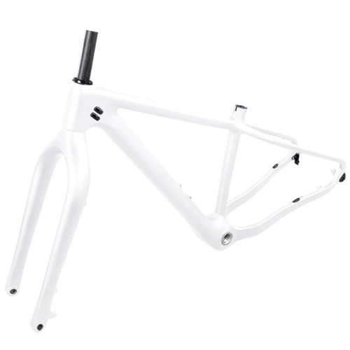 Full white T800 карбоновая рама для снежного жира 1-1/8 to1-1/2 коническая рама 31,6 мм Подседельный штырь рама+ вилка ось через заднюю часть и крюк задний обмен - Цвет: Full white