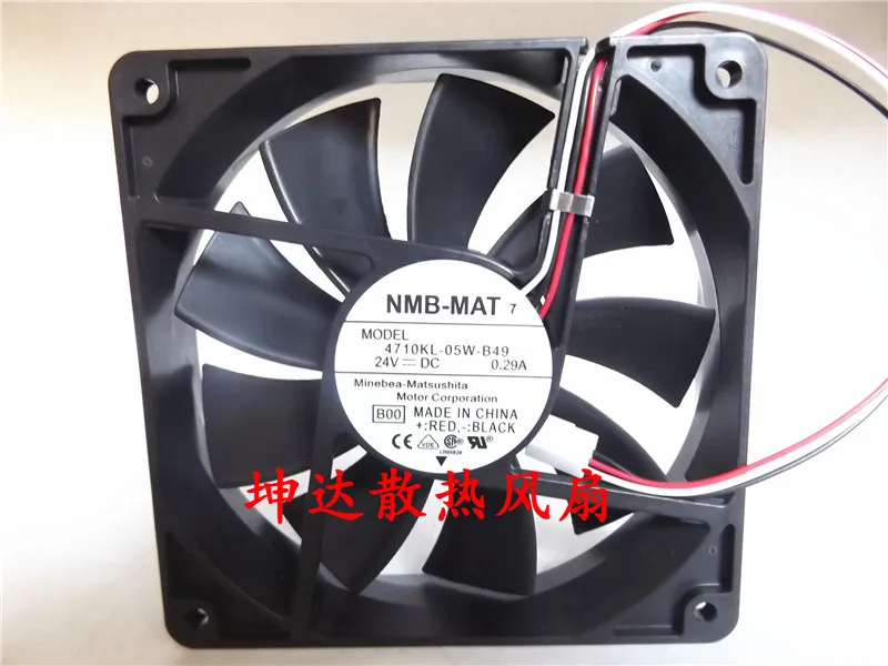 NMB MAT 4710KL 05W B59 B00 DC 24V 0.38A 120x120x25 мм 3 Провода Сервер вентилятор охлаждения|Кулеры и