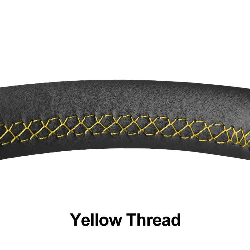 Yellow Thread Ручной стежок черный искусственный кожаный чехол рулевого колеса автомобиля для Nissan X-Trail Qashqai Rogue(Sport) Leaf Kicks Altima Micra - Название цвета: Yellow Thread