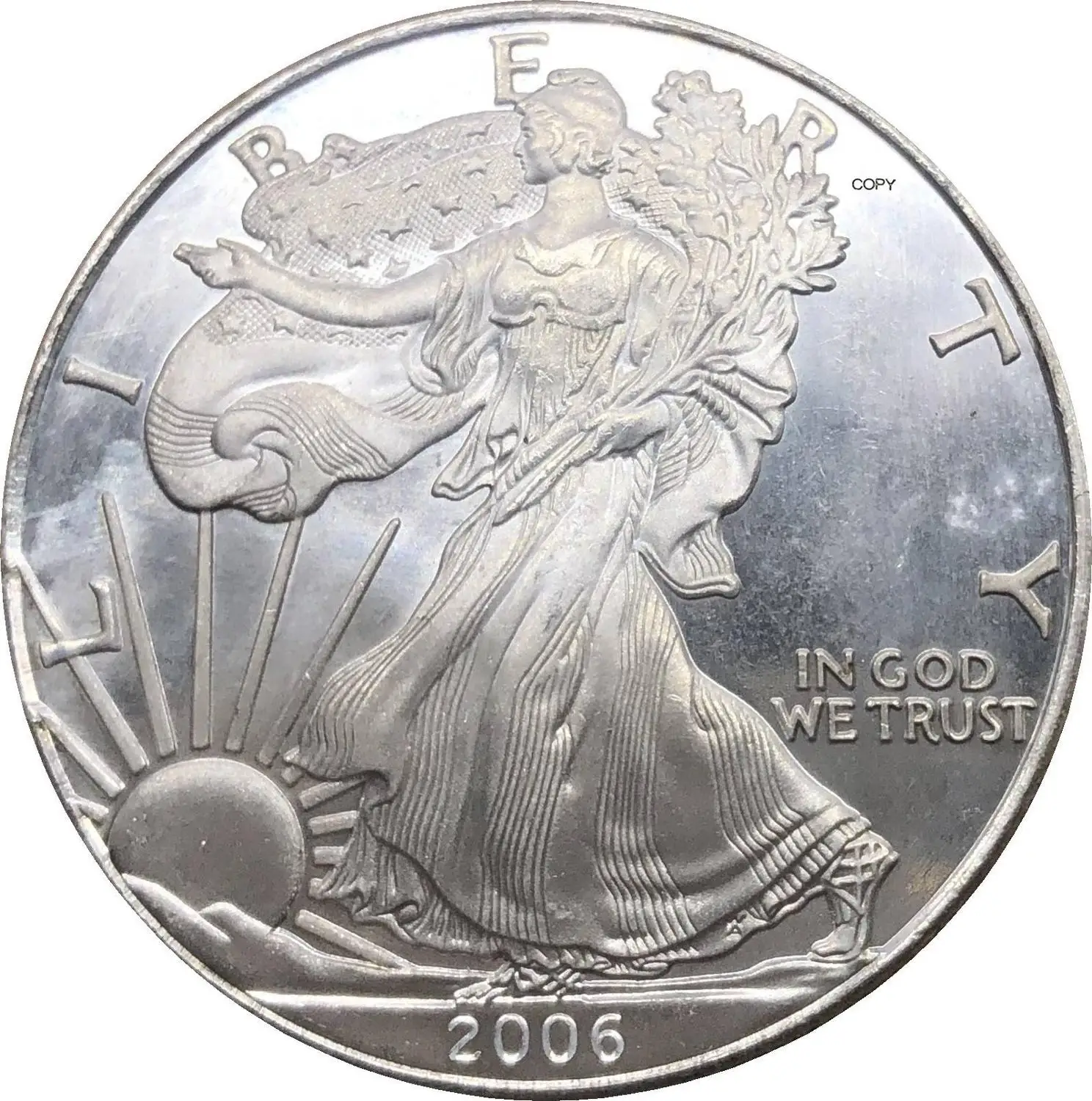 

United States 1 Dollar American Silver Eagle Bullion Coin 2006 W Type Plated Silver Commemorative Coin Copy coin