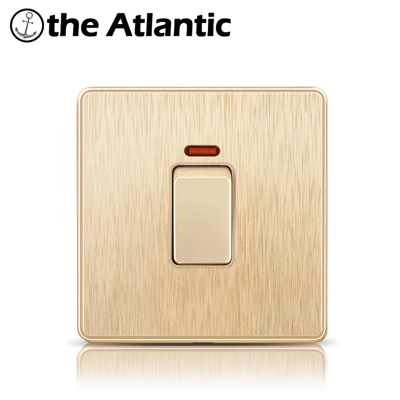 

20A 45A High Power Electrical Water Heater Switch Air Conditioner Cooker Blower Wall Power Switch Gold Plastic Panel