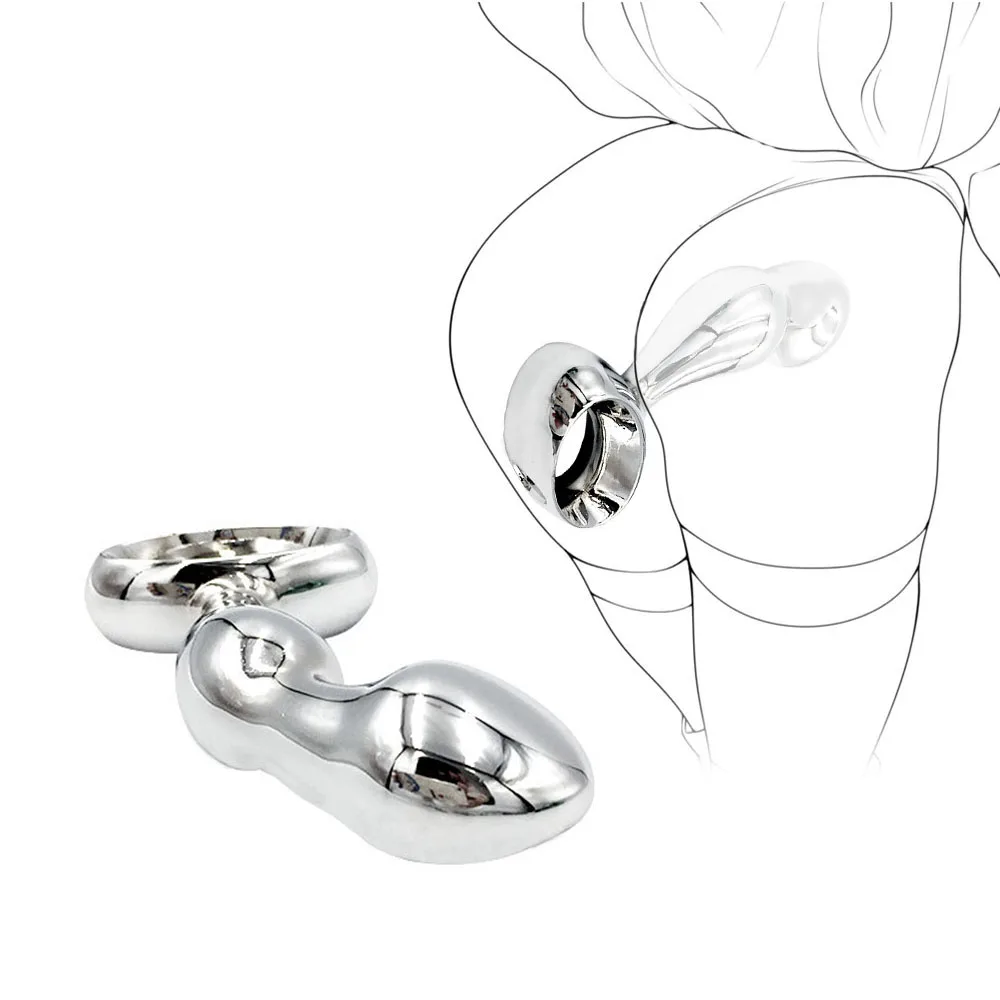 Металлическая Анальная пробка для начинающих Потяните кольцо из нержавеющей