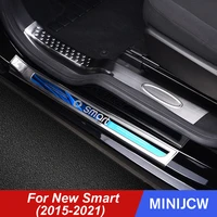 car door sill welcome threshold sticker protector trim carbon fiber cover for new smart 453 fortwo forfour car accessories