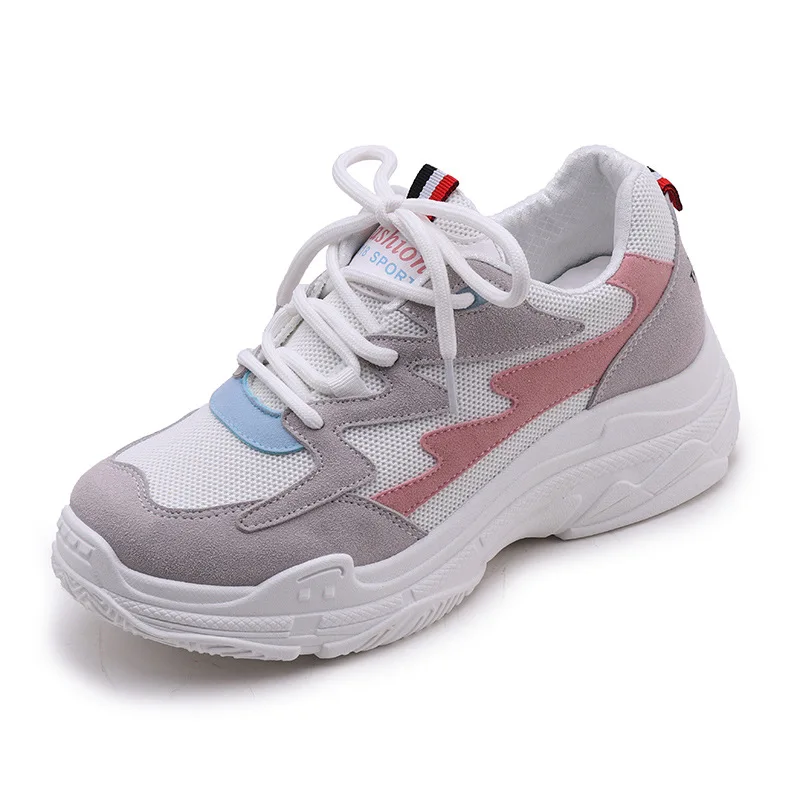

Sports Clunky White Shoes Women Casual Flat Platform Sneaker Shoe Ladies Fashion Lace Up Breathable Non-Slip Shoes Espadrilles