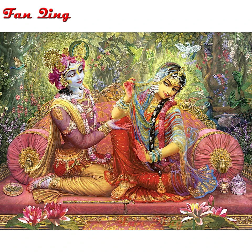 

5D Diamond Painting Krishna Paintings Indian girl Cross Stitch Diamond Embroidery Portrait Diamond Mosaic rhinestones Home Decor