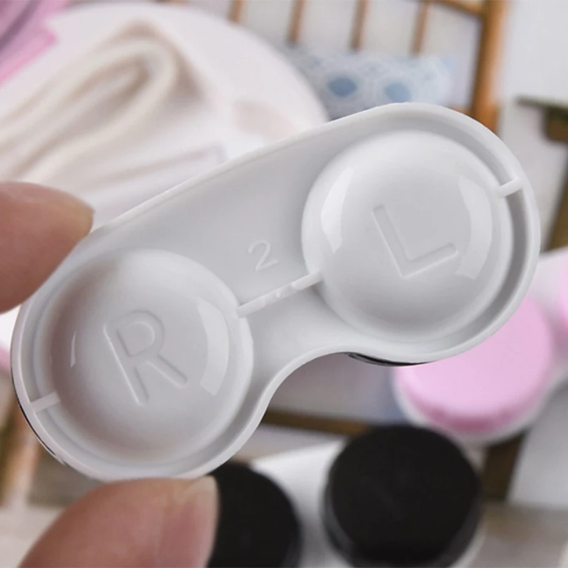 Новый дизайн контейнер для объектива чехол контактных линз с блестящими