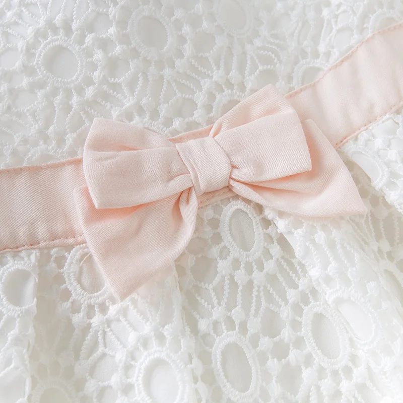 Dave bella/DBS12674 летнее однотонное платье принцессы с бантом для маленьких девочек