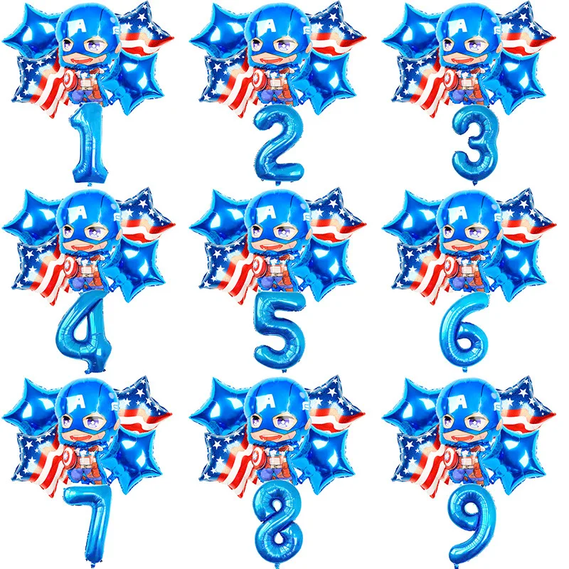 Супер герой шар Капитан Америка День рождения украшения детский душ Декор