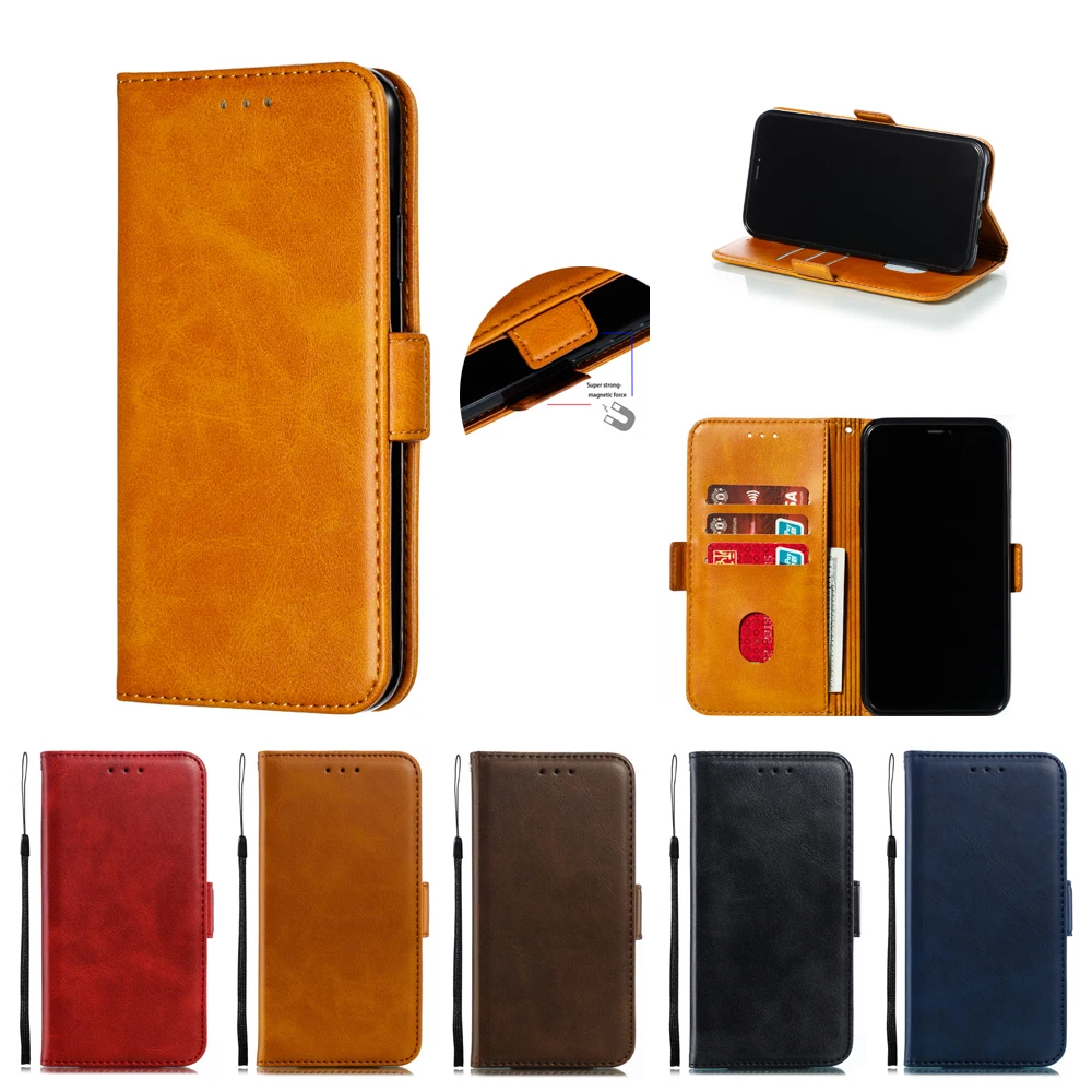 Магнитный кожаный чехол для телефона samsung Galaxy Note8 Note9 Note10 Pro M10 M20 M40 Чехол-книжка с