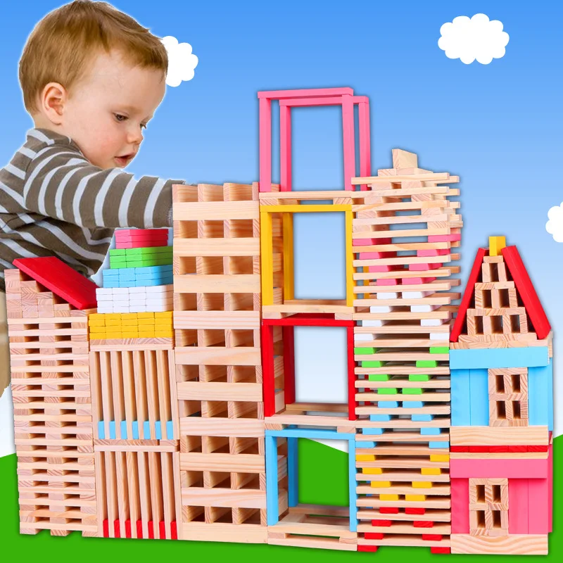 100 150 шт. Детские деревянные игрушки Монтессори|Деревянные конструкторы| |