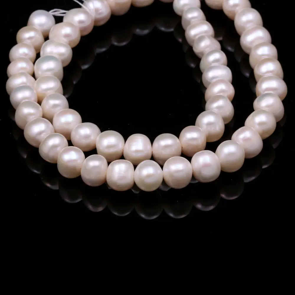 

New White Pearl Bead Natural Freshwater Baroque Pearls for Necklace Bracelet Jewelry Making DIY Accessories 8-9mm