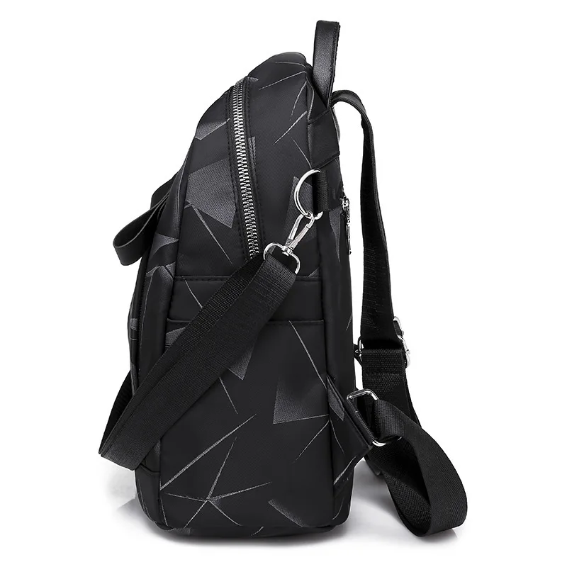 Черный геометрический водонепроницаемый Оксфорд Back Pack маленькие рюкзаки для женщин девочек подростков пакет школьной сумки женщина колледж