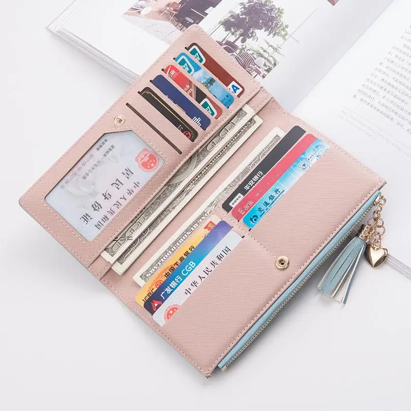 

2019 Tassel Wallet Women Long Cute Wallet Leather Tassel Women Wallets Zipper Portefeuille Female Purse Clutch Cartera Mujer