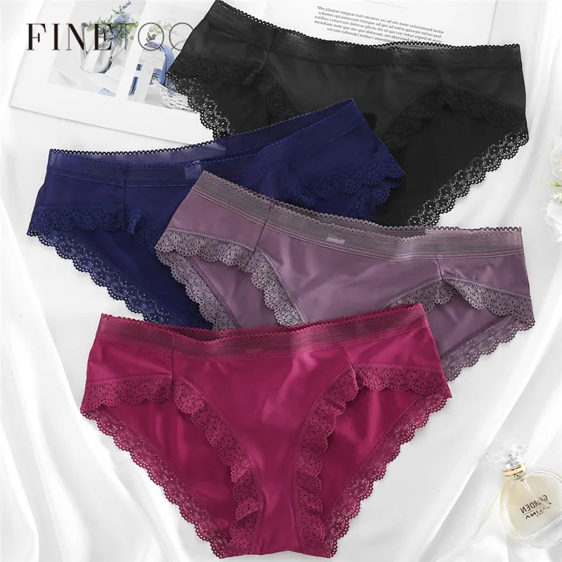 FINETOO женские сексуальные кружевные трусики бесшовное нижнее белье дышащие трусы