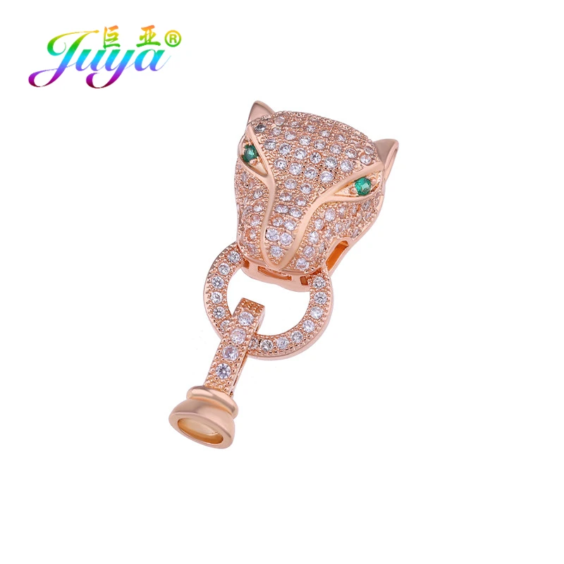 Rose Gold Green Eye Juya DIY бусины ювелирные изделия застежки поставки Леопард застежка для закрывания Дракон застежки для натуральных камней Жемчуг Бисероплетение ювелирных изделий - Цвет: Rose Gold Green Eye