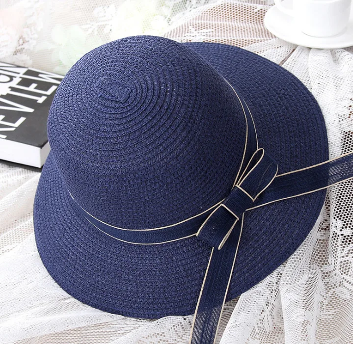 

2020 New Product Straw Hats Ma'am Leisure Go On A Journey Bow Straw Hat Outdoors On Vacation Sunscreen Will Eaves Sun Hat