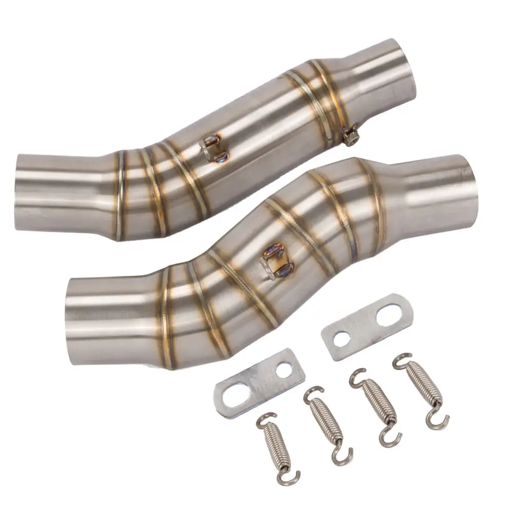 

2 шт. средняя выхлопная труба мотоцикла, средняя труба из нержавеющей стали, 51 мм выхлопная средняя Соединительная труба для Kawasaki Z-1000 2010-2016