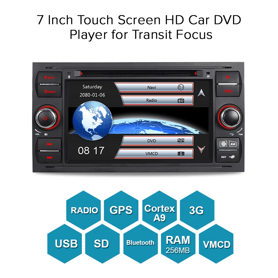 A Sure автомобильный мультимедийный плеер 2 DIN Авто радио gps Navi для Ford Transit Focus Galaxy S Max C
