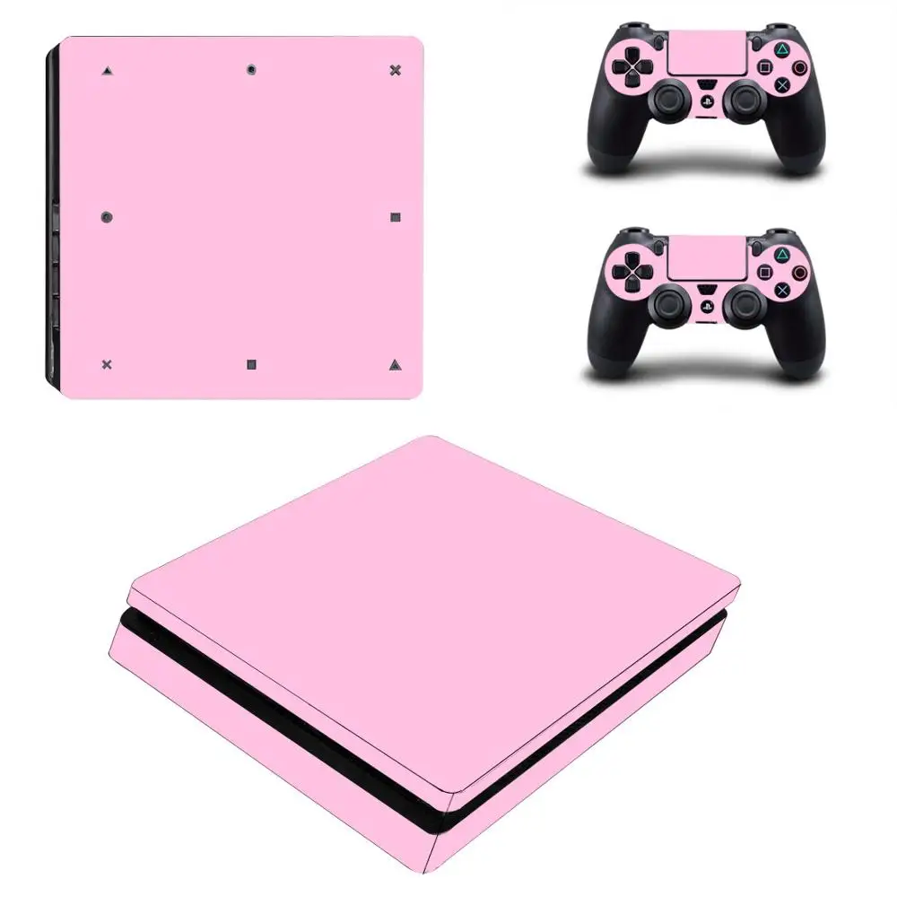 Pure Pink Color PS4 Slim Sticker Play station 4 Skin Sticker Decal For PlayStation 4 PS4 Slim Console and Controller Skin Vinyl
