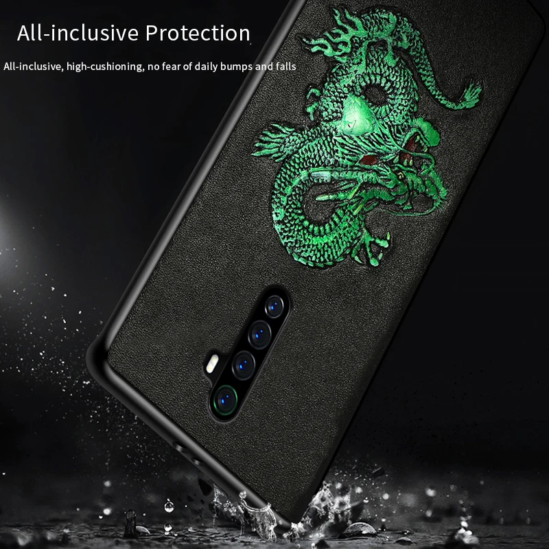 3d emboss genuine leather phone case for realme x2 pro xt gt x7 x50 pro 5 7 6 8 pro cover for oppo a9 reno 5 4 2 find x2 x3 pro free global shipping