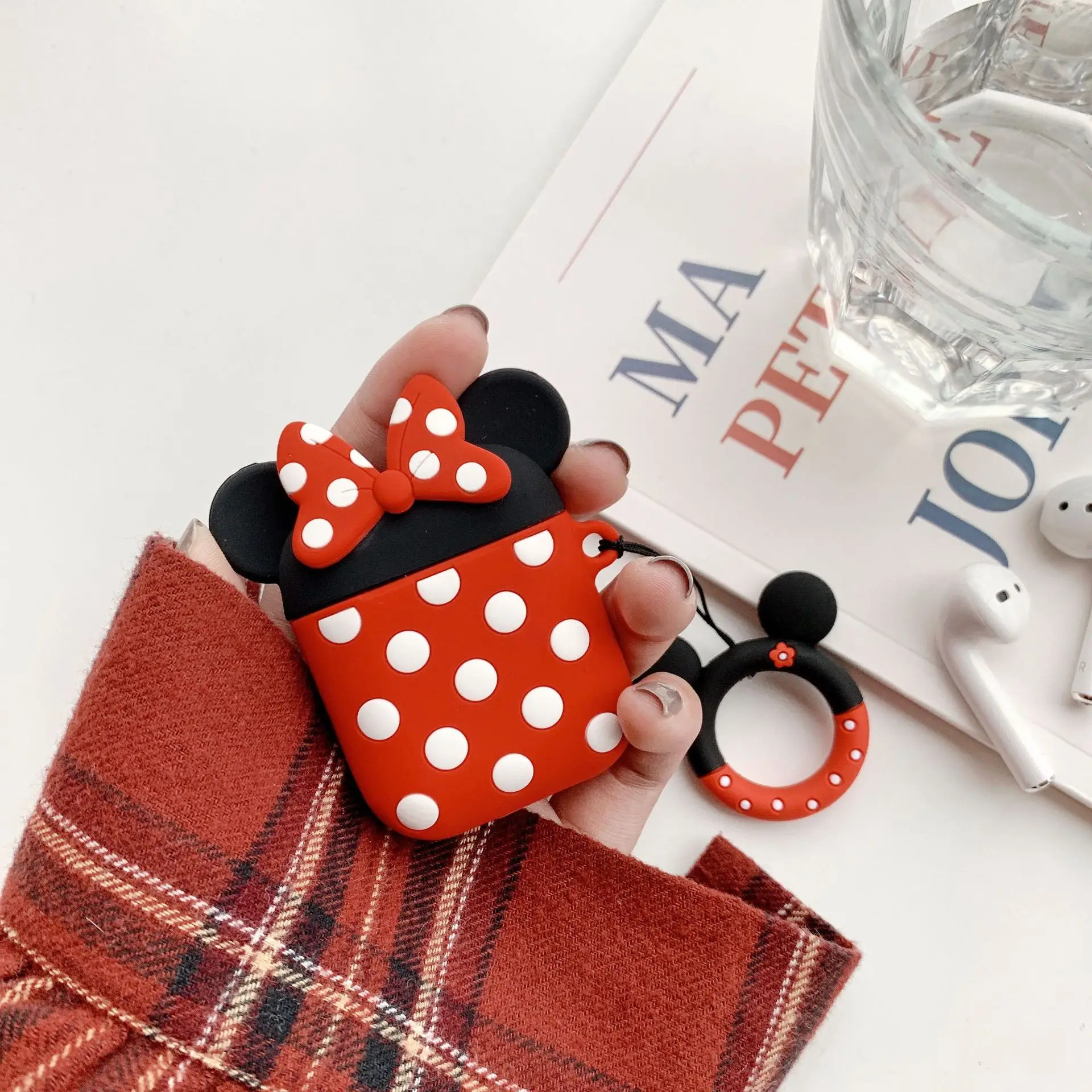 Disney мультфильм портмоне защитный чехол для AirPods беспроводная гарнитура синего