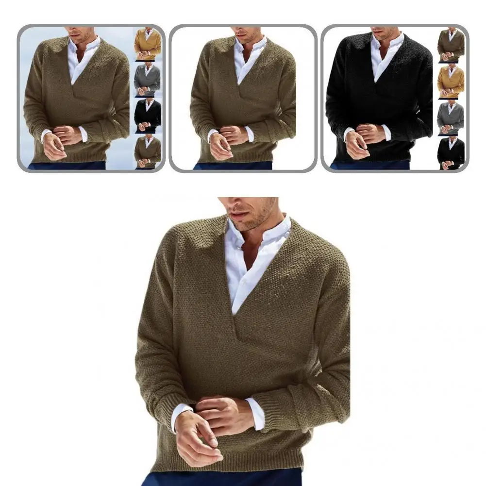 

Elastic Fabulous Knitted Spring Sweater Casual Male Sweater Pullover for Work