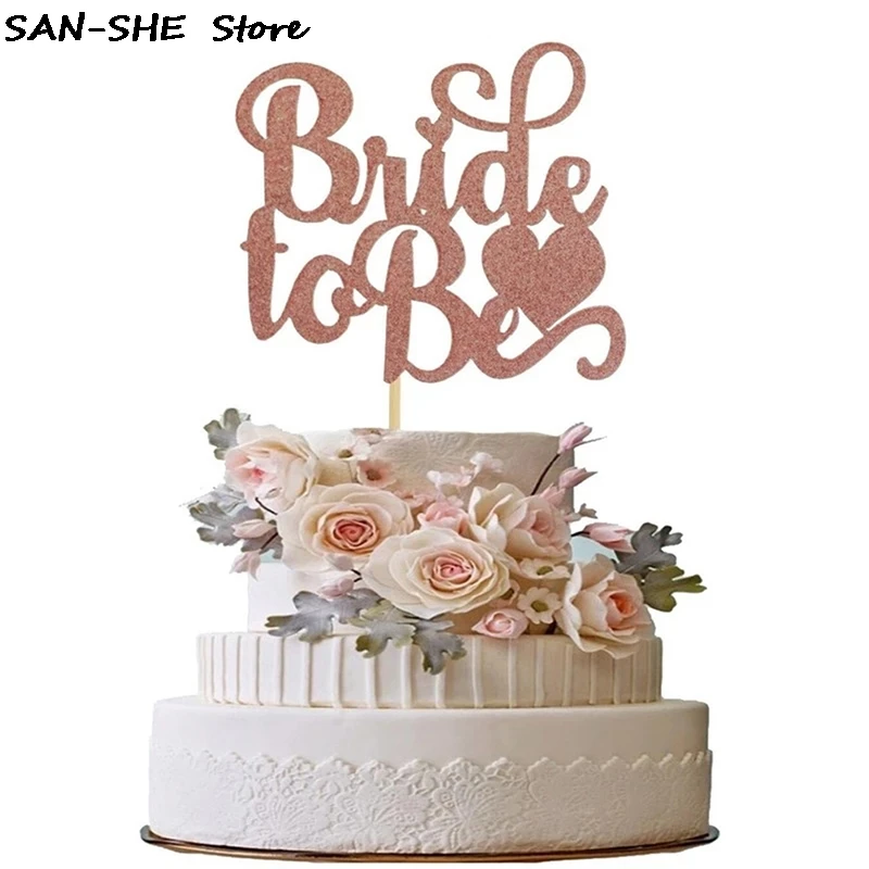 

Large Champagne Bride To Be Cake Toppers Gold Sliver Team Bride Cake Decor For Bridal Shower Wedding Party
