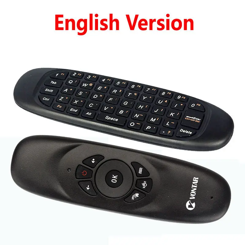 English No backlight C120 Fly Air mouse Mini 2,4 ГГц Беспроводная клавиатура Русский/Английский ручной пульт дистанционного управления с гироскопом для Smart tv BOX/мини-ПК - Цвет: English No backlight