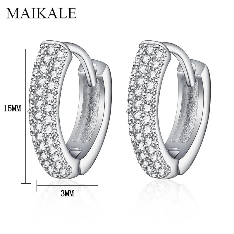 Серьги пусеты MAIKALE круглые серьги золотого и серебряного цвета с кубическим