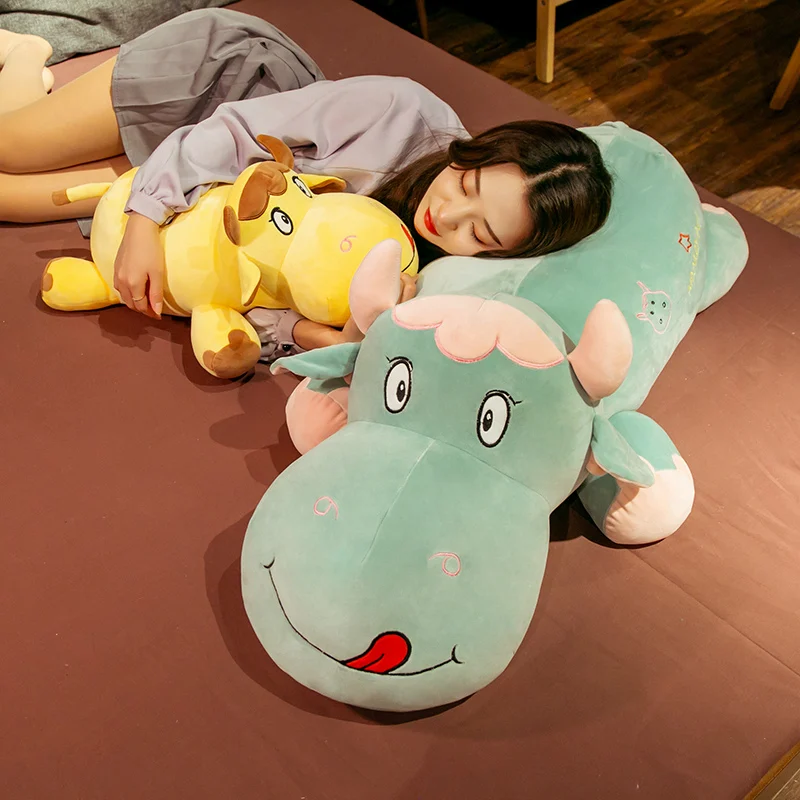 Новая большая мягкая игрушка из плюша коровы с длинным хвостом - подушка-бык "Cow Pillow".