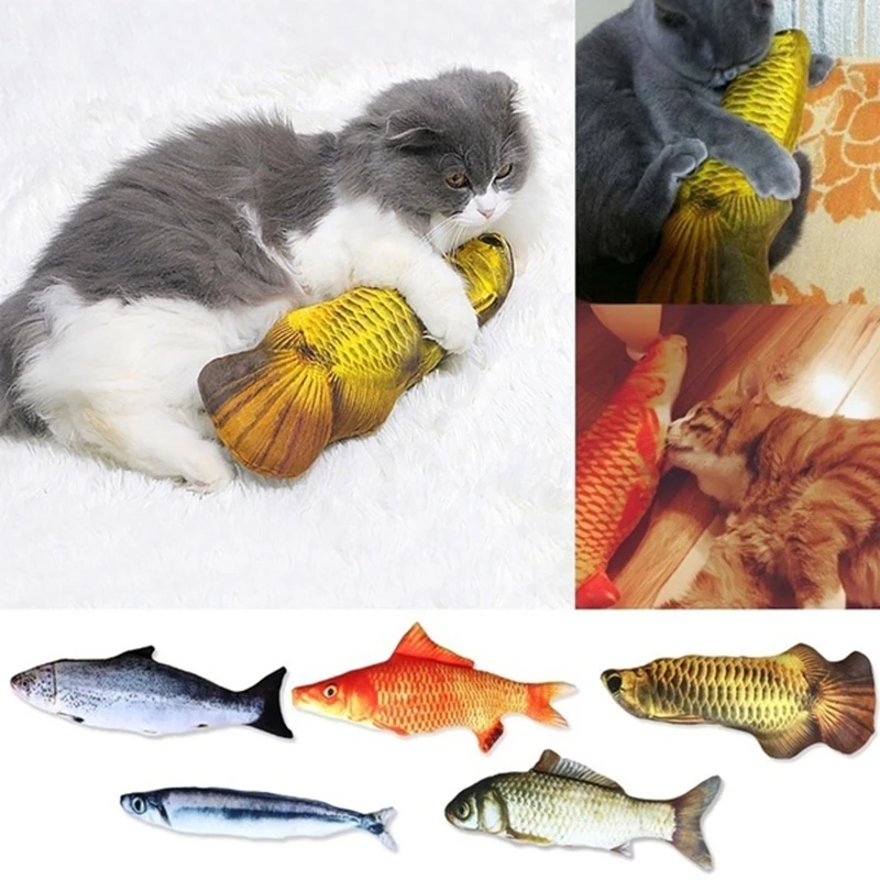 1 шт. креативная 3D искусственная плюшевая Рыба для питомца кошка щенок собака