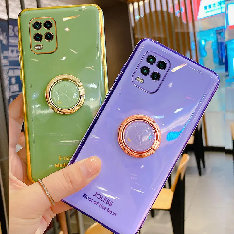 Luxury Silicone Case For Xiaomi Mi10 Lite phone Case For Xiaomi mi10 Pro Cover Shockproof Stand Holder Case Xiaomi Mi 10 Lite