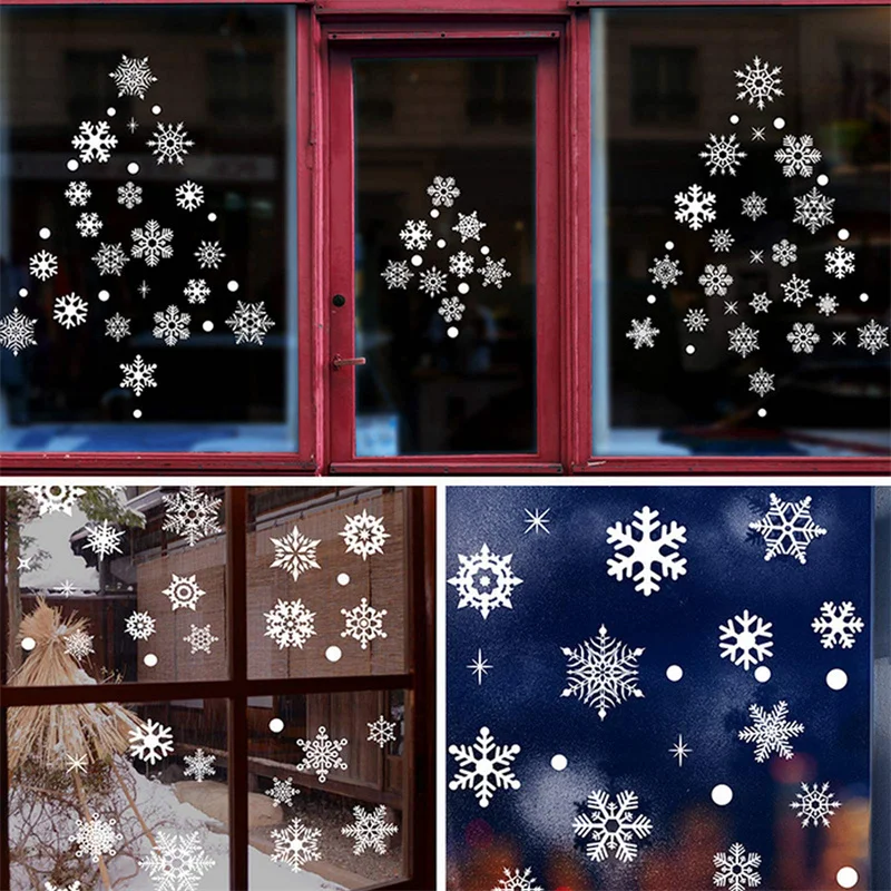 Рождественская Снежинка Электростатическая Наклейка для окна детской комнаты