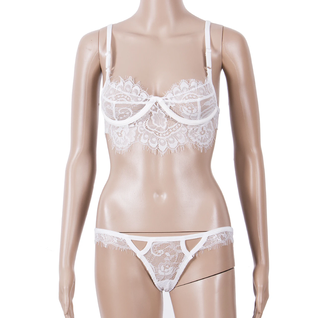 Комплект нижнего белья женский кружевной бюстгальтер с V-образным вырезом и