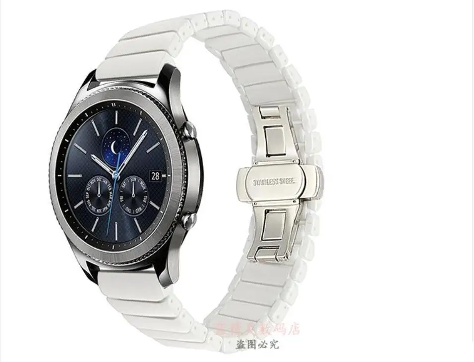 Ceramic white Бабочка керамический ремешок для Samsung Galaxy watch 46 Активный браслет Gear s2 s3 Neo zenwatch 1/2 Huami amazfit 2 s 1 pace bip ремешок - Цвет ремешка: Ceramic white
