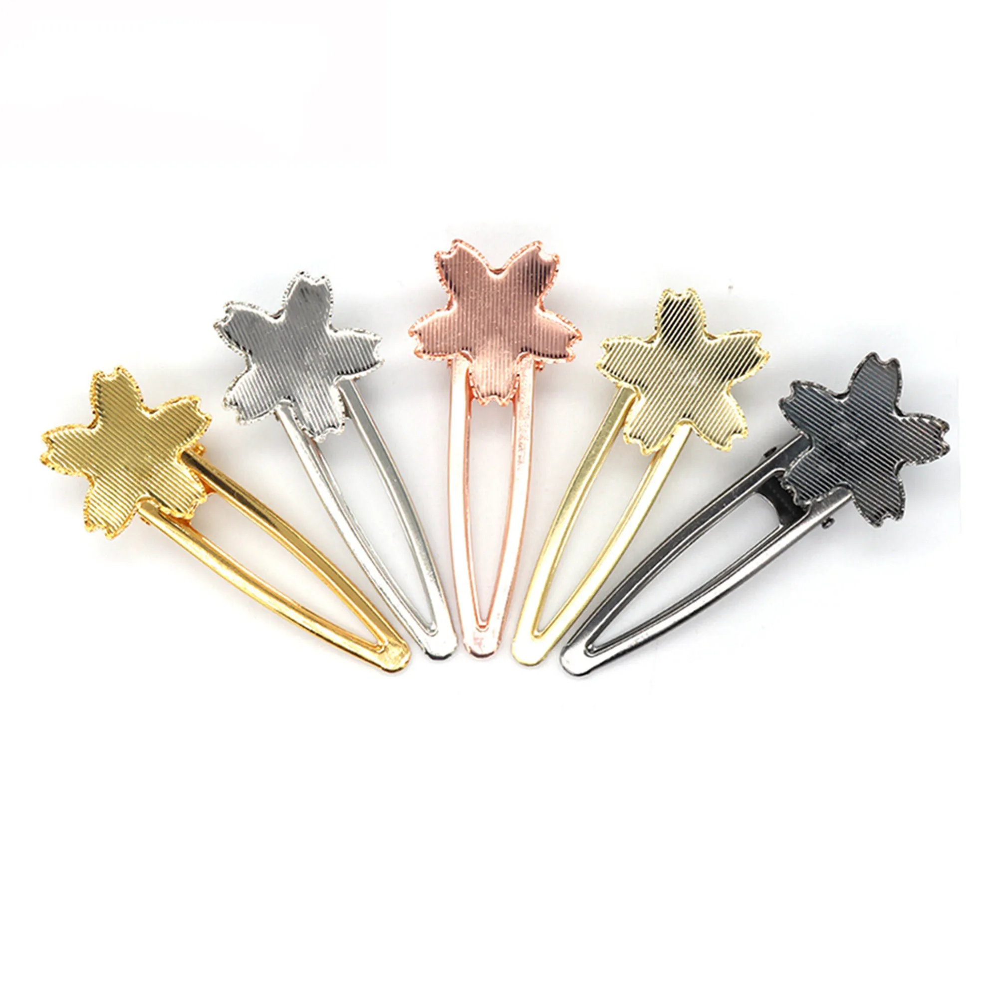 

10pcs/lot 80x31mm new flower duckbill clip iron fittings Epoxy drip oil bottom holder hairpin DIY hair accessories accessories