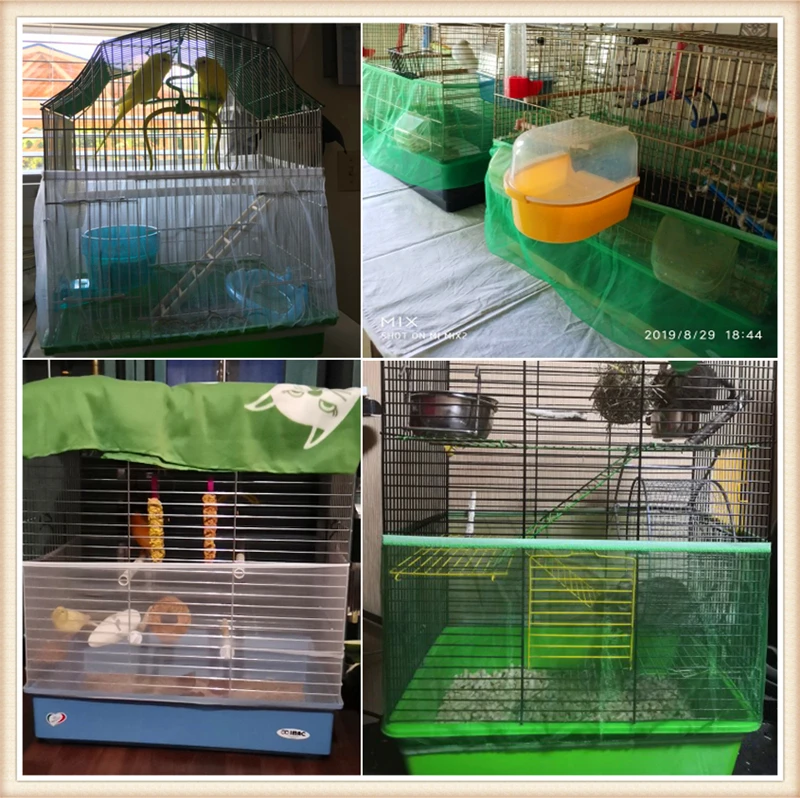 Easy Cleaning Bird Cage Covers Mesh Seed Catcher Guard Net Shell Skirt Dust-proof Airy Parrot Cover 2 Sizes | Дом и сад